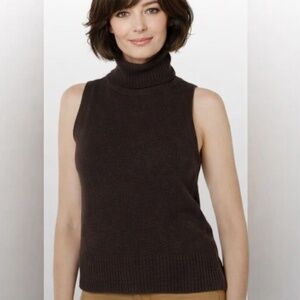 Madewell Turtleneck Sweater Tank Brown Sleeveless Knit Top - Size M